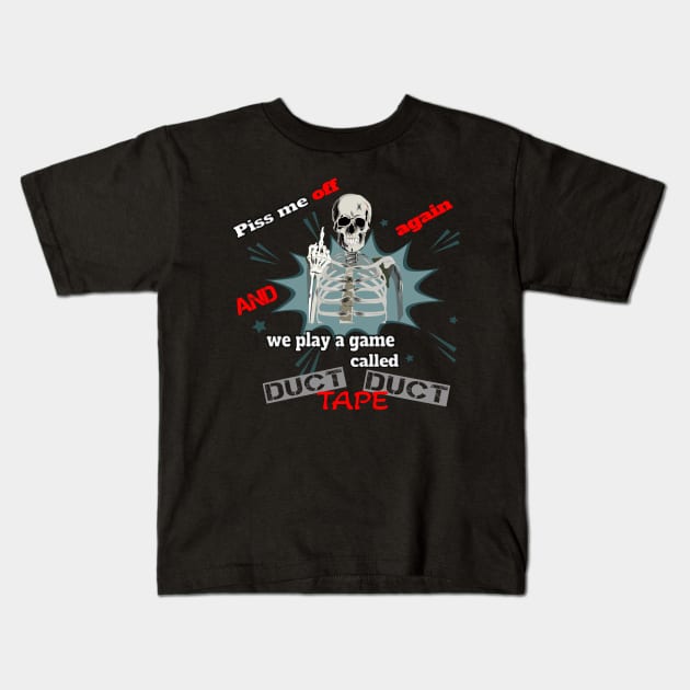 Skeleton duct tape Kids T-Shirt by DnJ Designs